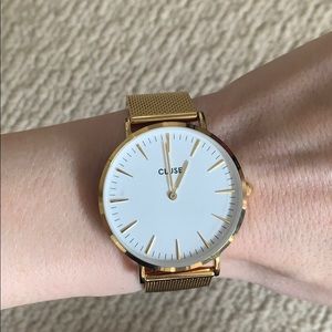 Cluse 38mm Gold La Bohème Mesh Watch